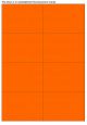 Fluor oranje A4 etiket / Laservel 105x74,25mm - 8 per vel permanent (doos à 200 vel)