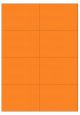 Oranje A4 etiket / Laservel 105x74,25mm - 8 per vel permanent (doos à 200 vel)