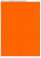 Fluor oranje A4 etiket / Laservel 105x99mm - 6 per vel permanent (doos à 200 vel)