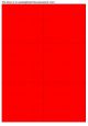 Fluor rood A4 etiket / Laservel 105x99mm - 6 per vel permanent (doos à 200 vel)