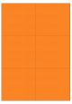 Oranje A4 etiket / Laservel 105x99mm - 6 per vel permanent (doos à 200 vel)