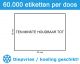 Prijsetiket wit 16x23mm bedrukt 'tht' - diepvries belijming - doos à 50 rol à 1.200 etiketten