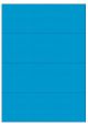 Blauw A4 etiket / Laservel 210x74,25mm - 4 per vel permanent (doos à 200 vel)