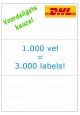 Verzendetiket / Pakketlabel DHL 210x99mm - 3 labels per vel - doos à 1.000 vel