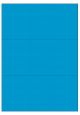 Blauw A4 etiket / Laservel 210x99mm - 3 per vel permanent (doos à 200 vel)