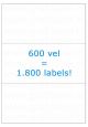 Verzendetiket / Pakketlabel 210x99mm - 3 labels per vel - doos à 600 vel
