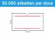 Prijsetiket wit 21x12mm met 2 rode strepen - permanente belijming - doos à 50 rol à 1.000 etiketten