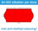 Prijsetiket fluor rood 26x12mm met security cuts - permanente belijming - doos à 36 rol à 1.500 etiketten