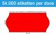Prijsetiket fluor rood 26x12mm - permanente belijming - doos à 36 rol à 1.500 etiketten