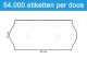 Prijsetiket wit 26x12mm met u-stanzing voor Sato Samark - permanente belijming - doos à 36 rol à 1.500 etiketten