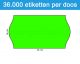Prijsetiket fluor groen 26x16mm - permanente belijming - doos à 36 rol à 1.000 etiketten