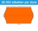 Prijsetiket fluor oranje 26x16mm - permanente belijming - doos à 36 rol à 1.000 etiketten