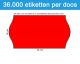 Prijsetiket fluor rood 26x16mm - permanente belijming - doos à 36 rol à 1.000 etiketten