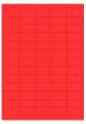 Rood A4 etiket / Laservel 38,1x21,2mm - 65 per vel permanent (doos à 200 vel)
