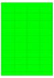 Fluor groen A4 etiket / Laservel 48,3x29,7mm - 36 per vel permanent (doos à 200 vel)