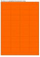 Fluor oranje A4 etiket / Laservel 48,3x29,7mm - 36 per vel permanent (doos à 200 vel)
