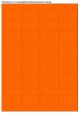 Fluor oranje A4 etiket / Laservel 48,3x29,7mm - 36 per vel permanent (doos à 200 vel)