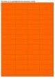 Fluor oranje A4 etiket / Laservel 48x20mm - 56 per vel permanent (doos à 200 vel)