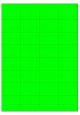 Fluor groen A4 etiket / Laservel 52,5x35mm - 32 per vel permanent (doos à 200 vel)