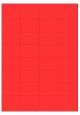 Rood A4 etiket / Laservel 52,5x35mm - 32 per vel permanent (doos à 200 vel)