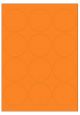 Oranje A4 etiket / Laservel -- Ø63,5mm rond - 12 per vel permanent (doos à 200 vel)