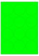 Fluor groen A4 etiket / Laservel Ø63,5mm rond - 12 per vel permanent (doos à 200 vel)