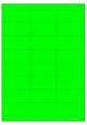 Fluor groen A4 etiket / Laservel 63,5x33,9mm - 24 per vel permanent (doos à 200 vel)