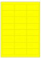 Fluor geel A4 etiket / Laservel 63,5x33,9mm - 24 per vel permanent (doos à 200 vel)