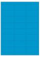 Blauw A4 etiket / Laservel 63,5x33,9mm - 24 per vel permanent (doos à 200 vel)