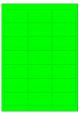 Fluor groen A4 etiket / Laservel 63,5x38,1mm - 21 per vel permanent (doos à 200 vel)