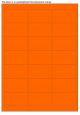 Fluor oranje A4 etiket / Laservel 63,5x38,1mm - 21 per vel permanent (doos à 200 vel)