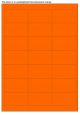 Fluor oranje A4 etiket / Laservel 63,5x38,1mm - 21 per vel permanent (doos à 200 vel)