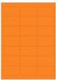 Oranje A4 etiket / Laservel 63,5x38,1mm - 21 per vel permanent (doos à 200 vel)