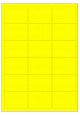 Fluor geel A4 etiket / Laservel 63,5x46,6mm - 18 per vel permanent (doos à 200 vel)