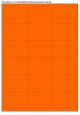 Fluor oranje A4 etiket / Laservel 63,5x46,6mm - 18 per vel permanent (doos à 200 vel)