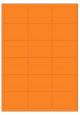 Oranje A4 etiket / Laservel 63,5x46,6mm - 18 per vel permanent (doos à 200 vel)