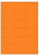 Oranje A4 etiket / Laservel 63,5x46,6mm - 18 per vel permanent (doos à 200 vel)