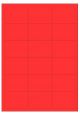 Rood A4 etiket / Laservel 63,5x46,6mm - 18 per vel permanent (doos à 200 vel)