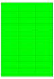 Fluor groen A4 etiket / Laservel 70x25,4mm - 33 per vel permanent (doos à 200 vel)