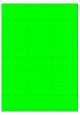 Fluor groen A4 etiket / Laservel 70x35mm - 24 per vel permanent (doos à 200 vel)