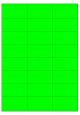 Fluor groen A4 etiket / Laservel 70x36mm - 24 per vel permanent (doos à 200 vel)