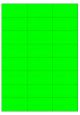 Fluor groen A4 etiket / Laservel 70x37,1mm - 24 per vel permanent (doos à 200 vel)