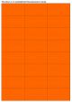 Fluor oranje A4 etiket / Laservel 70x37,1mm - 24 per vel permanent (doos à 200 vel)