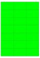 Fluor groen A4 etiket / Laservel 70x42,4mm - 21 per vel permanent (doos à 200 vel)