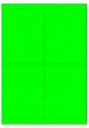 Fluor groen A4 etiket / Laservel 99,1x139mm - 4 per vel permanent (doos à 200 vel)