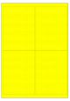 Fluor geel A4 etiket / Laservel 99,1x139mm - 4 per vel permanent (doos à 200 vel)