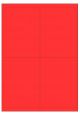 Rood A4 etiket / Laservel 99,1x139mm - 4 per vel permanent (doos à 200 vel)