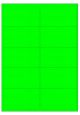 Fluor groen A4 etiket / Laservel 99,1x56,8mm - 10 per vel permanent (doos à 200 vel)