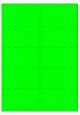 Fluor groen A4 etiket / Laservel 99,1x56,8mm - 10 per vel permanent (doos à 200 vel)