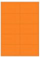 Oranje A4 etiket / Laservel 99,1x56,8mm - 10 per vel permanent (doos à 200 vel)